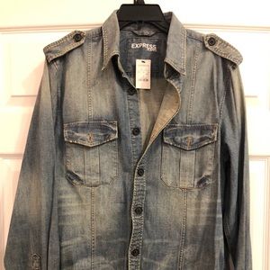 Express Jeans Shirt, Med., Double Pockets, Men’s.